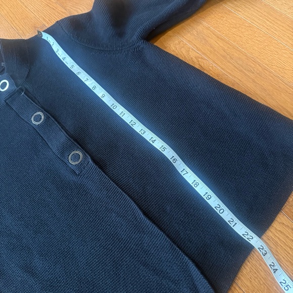 Kinross Cardigan Sweater Womens Large Snap Buttons Black 100% Cotton Chunky Knit - Picture 6 of 7